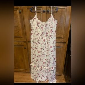 Cider Floral Maxi Dress - White and Pink